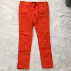 neon orange jeans
